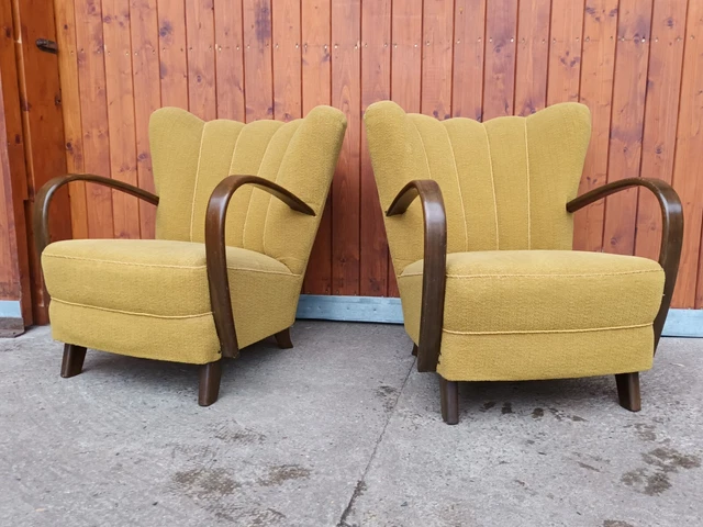 Sedia Poltrona Lounge 30er Bauhaus Vintage Art Deco 2x Clubsessel Facile Sedia