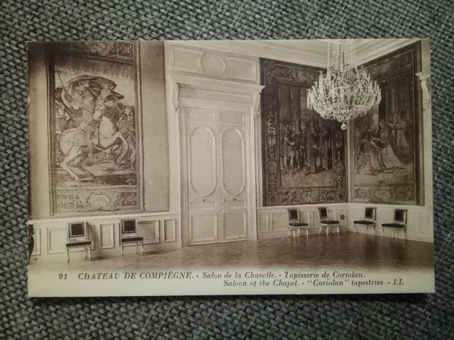 Cpa Château De Compiègne Salon De La Chapelle Tapisserie De Coriolan