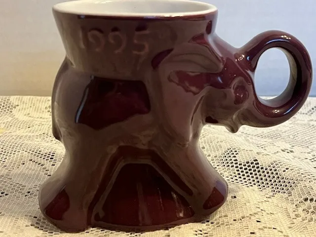Vintage 1995 Frankoma Mug Brown Elephant GOP Republican Political Pottery Cup