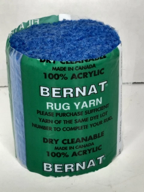 "Lote de 8132 hilo de alfombra de gancho Bernat 2 precortados 100 % azul acrílico 8132 tinte 5371 2,5"