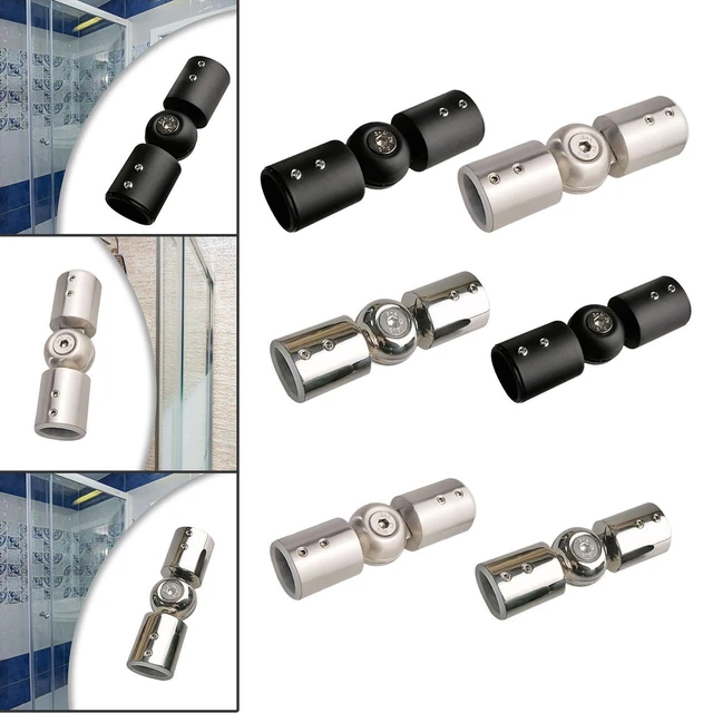 Connecteur D'Angle Pour Tringle à Rideaux 25mm - Réglable 90-180° - Noir