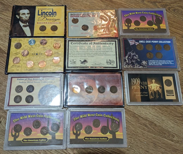 Indian Penny Wheat Memorial Penny Sets Lot Of 9 Sets 1800s 1900s 1909VDB 44!!!