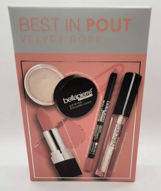 *BRAND NEW* Bellapierre Best In Pout in Velvet Rose 4 Piece Lip Set