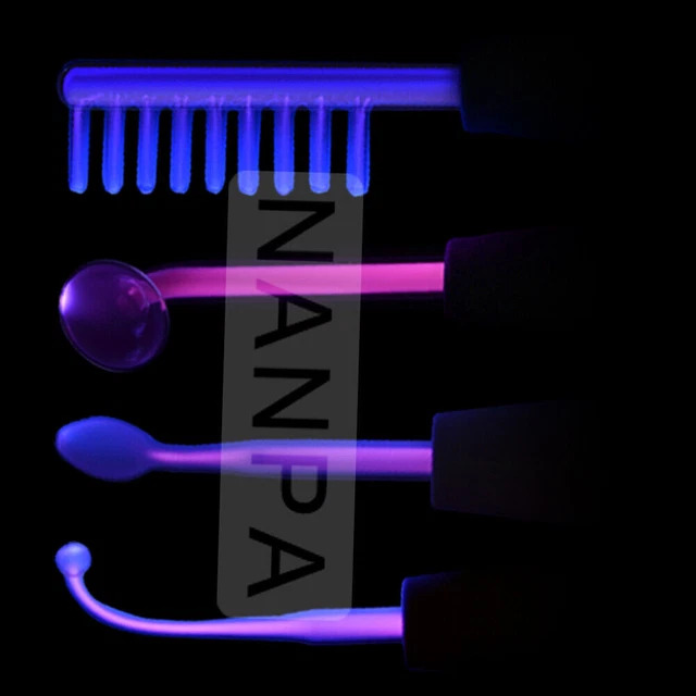 4 Electrodes Glass Wand Violet Orange Ray Facial Care For High Frequency Machine