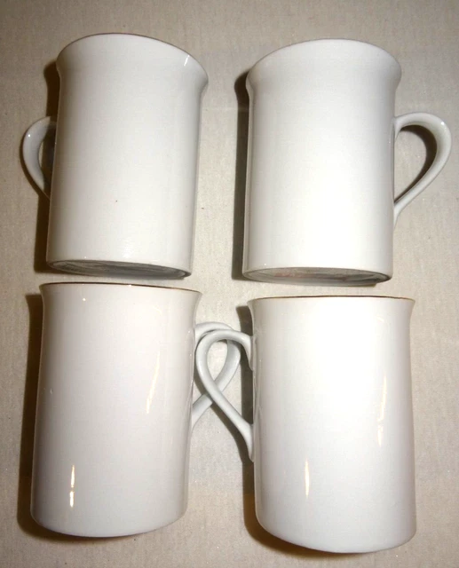 4er Set  Becher weiß Goldrand,  Kaffeebecher Tassen Kaffeebecher Teebecher