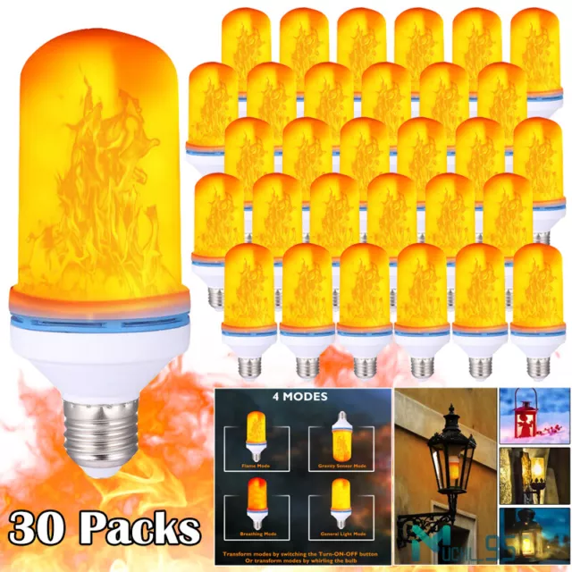 30 PCS - LED Flicker Flame Light Bulbs - Simulated Nature Fire Effect Lamp Decor