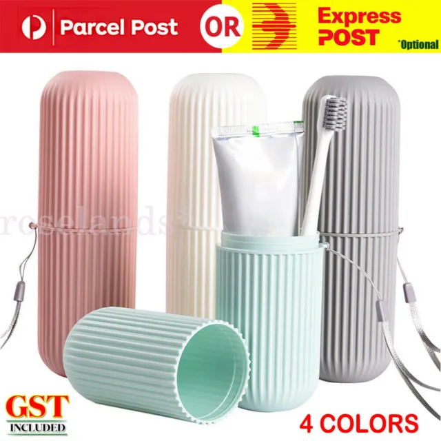 2pcs Portable Toothbrush and Toothpaste Storage Box Holder Travel Bathroom Case