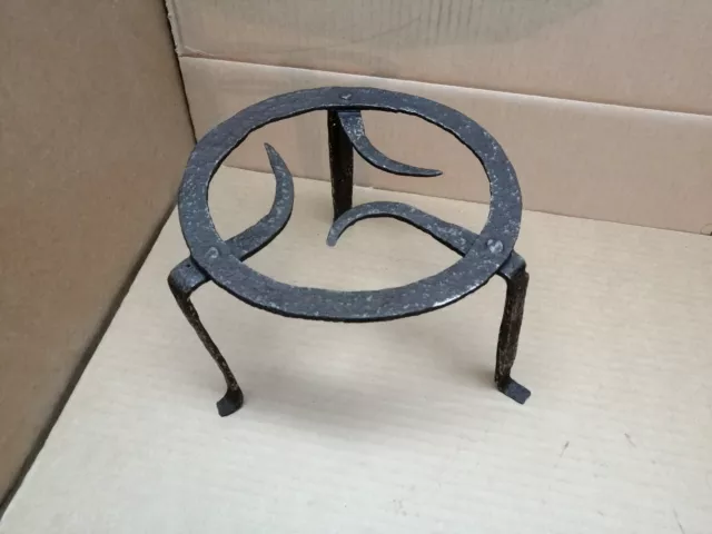 Vintage Antique Hand Forged Stand For Fireplace Hearth Wrought Iron.