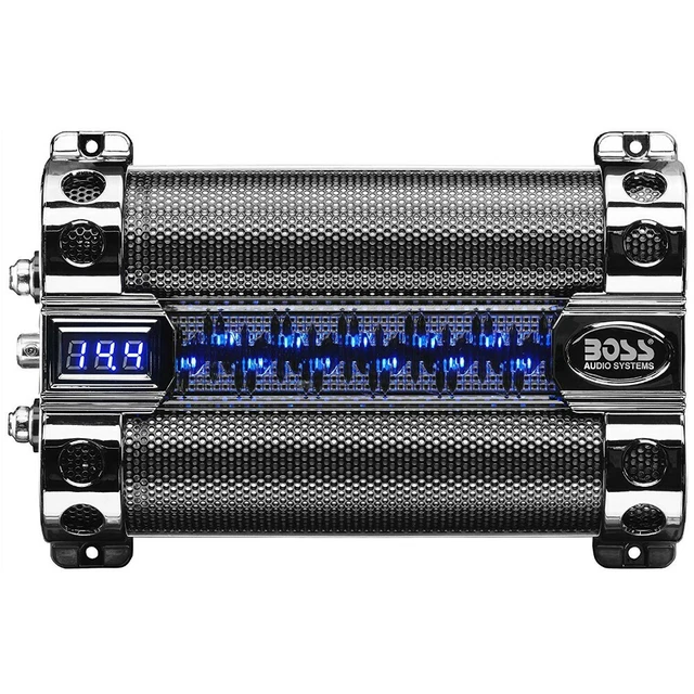 Condensateur 18 Farad Boss Audio - Voltmètre Numérique - Pour Système Audio Voiture - 18000W RMS