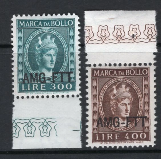 Trieste AMG-FTT Fiscal Revenue 300L + 400L Engraved MNH
