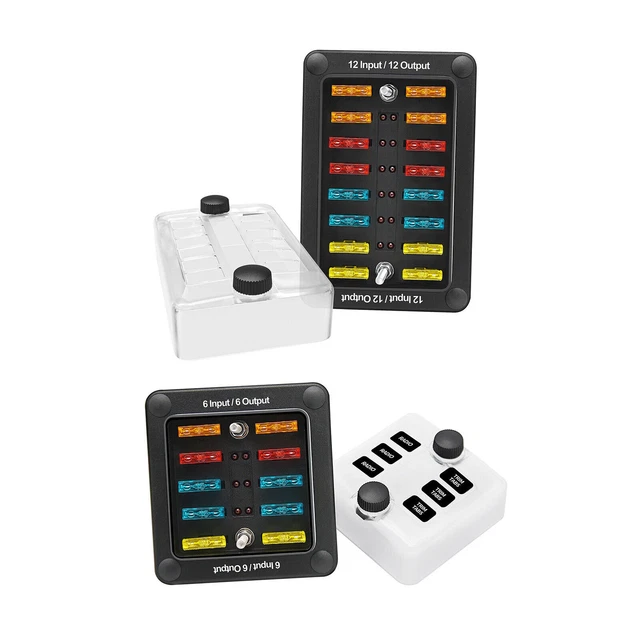 6 Way/12 Way One in  One out Blade Fuse Box Block Holder for Car Marine Boat RV;