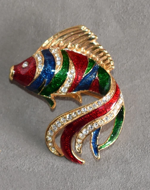 Broche Ancienne Chouette En Métal Doré Et Strass - Attribuée à Carven, Occasion, Thème Animalier