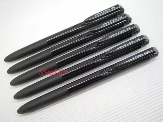 5 x Uni-Ball Signo RT UMN-155 0.38mm Retractable Rollerball Gel Ink Pen, Black