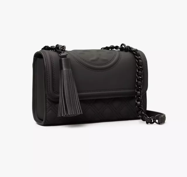 Tory Burch Fleming Matte Small Convertible Shoulder Bag, Black, 82562, New, $498