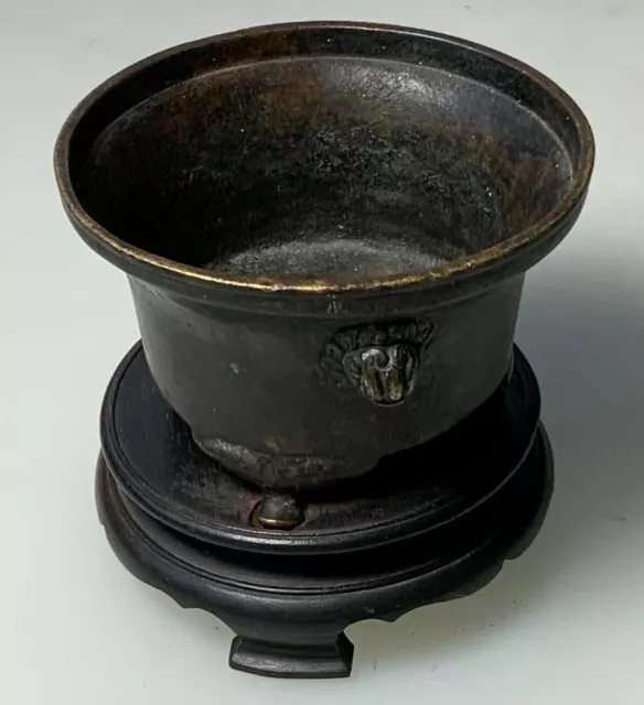 Small Antique Chinese China Ming Bronze Xuande Period Censer Incense Burner 15 C 2