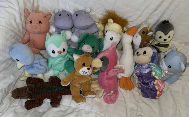 Precious Moments Plush Tender Tails Stuffed Animal Lot 16 Pieces