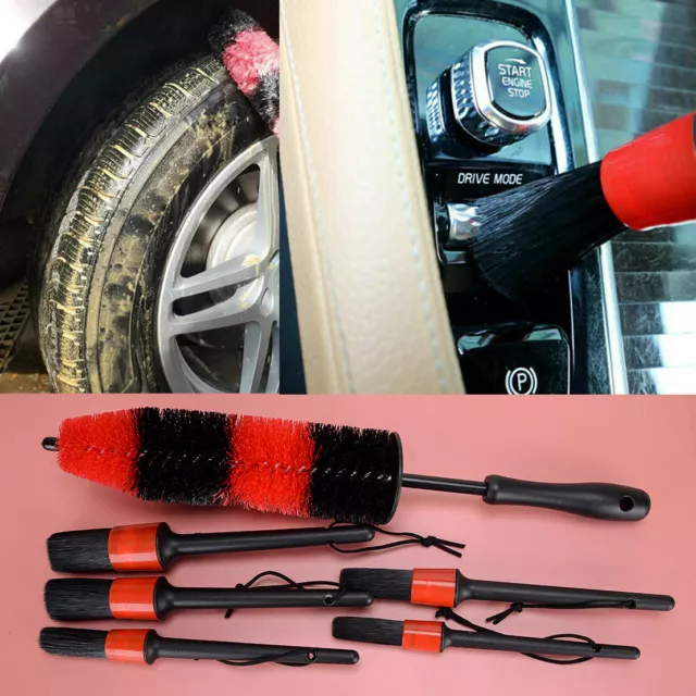 Auto Car Wheel Brush Rims Tire Seat Engine Wash Cleaning Kit Detailing Tool