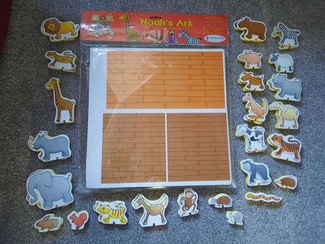 UNUSED NOAH'S ARK EVA FOAM PRESS OUT ANIMALS (25 pairs) +ARK+ MR & MRS NOAH