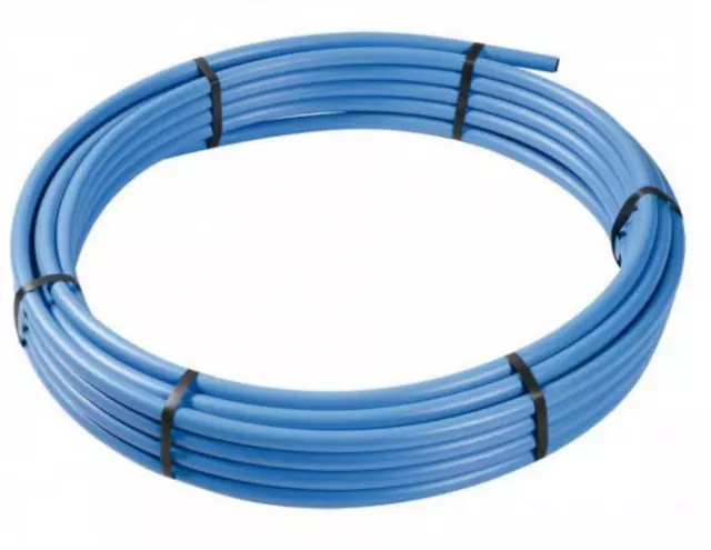 Blue Water Mains Water pipe MDPE Polypipe Roll Coil 20mm 25mm and 32mm