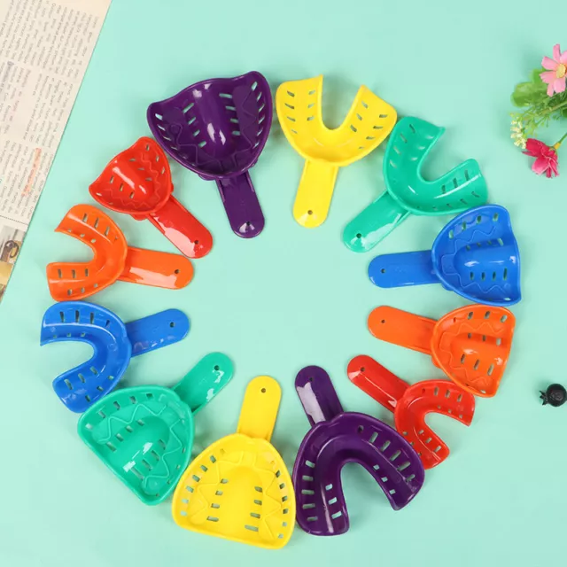 12pcs/set Teeth Holder Trays Plastic Dental Impression Trays Central Oral Su.zy