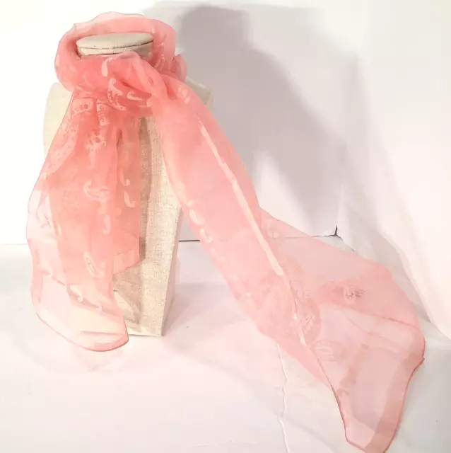 Pink 1950s Rayon Scarf Neckerchief Poodle Skirt Outfit Accessory Made in Italy