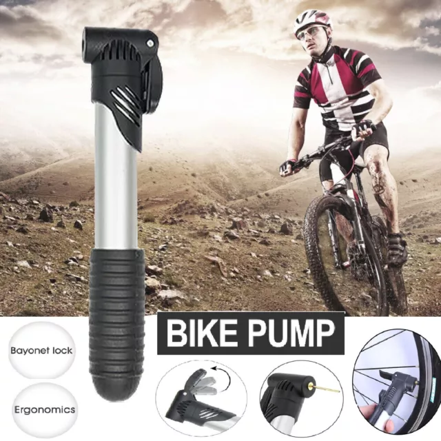 Aluminium Mini Bicycle Air Pump Bike Hand Ball Inflator Portable Cycling Tyre AU