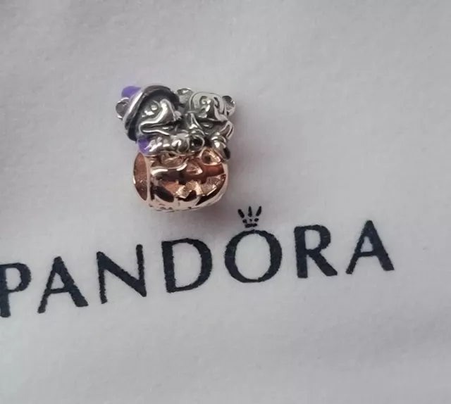 🔅Disney Mickey Mouse & Minnie Mouse Halloween Pumpkin Pandora Charm 782816C01