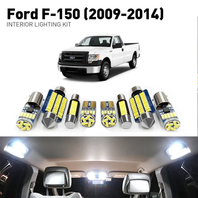 LED Interior Lights Blubs Kit White Upgrade For FORD F-150 2009-2014 15PCS