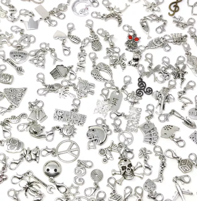 Tibetisches Silber zum Anstecken Charms für Armbänder - Reißverschlüsse - Telefone - Stichmarkierungen