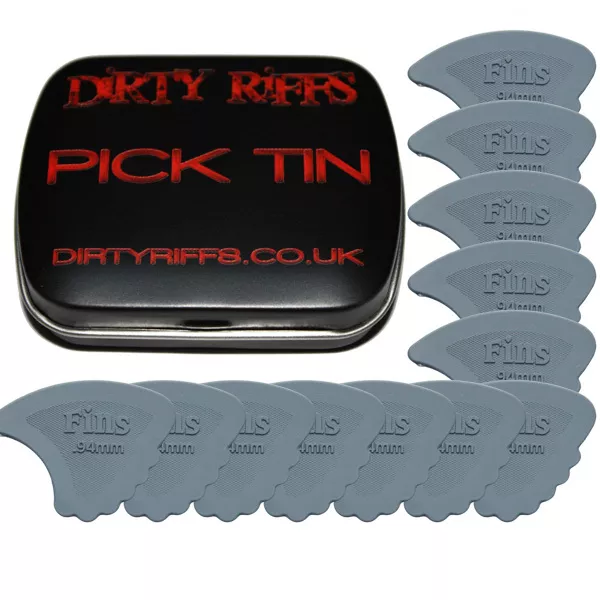 12 x Dunlop Nylon Fins Guitar Picks / Plectrums - 0.94mm In A Handy Pick Tin