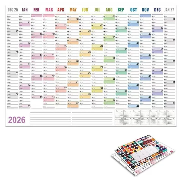 LARGE 2026 WALL Calendar, 2026 2026 Planner & Colorful Large-01 $31.16