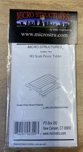 MICRO STRUCTURES by MILLER ENGINEERING 944 PICNIC TABLES HO GAUGE ACCESSORY