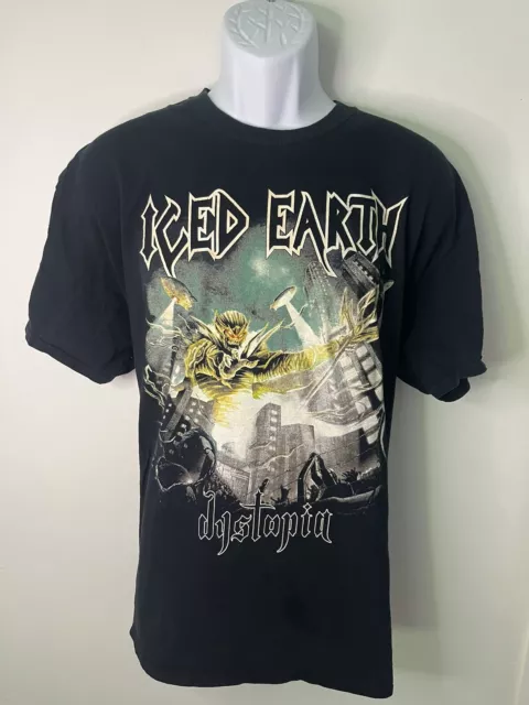 VTG Iced Earth Dystopia Gildan Heavy Cotton Short Sleeve Shirt Size XL