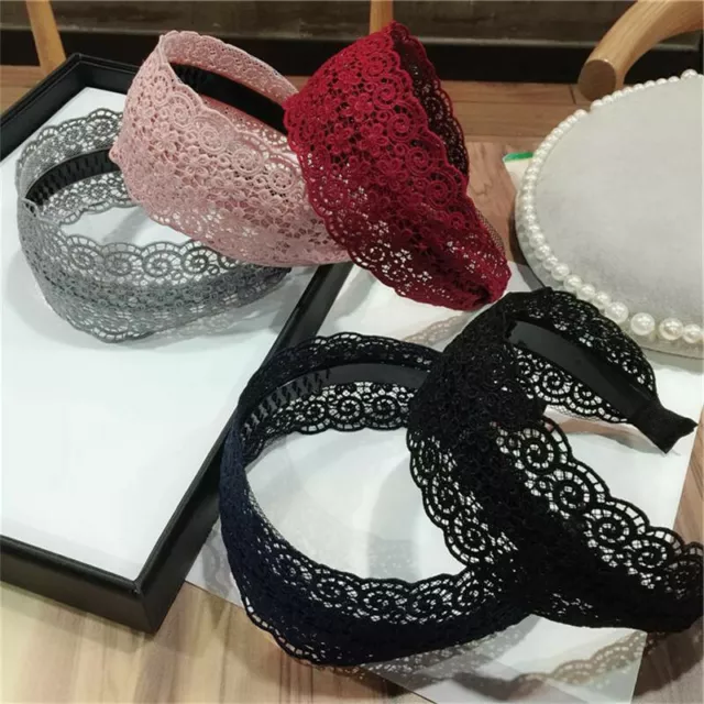 Women Wide Headband Lace Hairband Alice Hair Band Accessories Head Wrap Casual