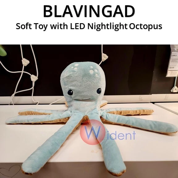 IKEA BLAVINGAD SOFT Toy with LED Nightlight Octopus Battery Operated ...