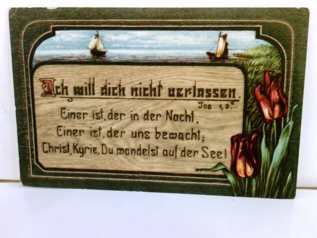 AK Ich will dich nicht verlassen. Spruchkarte, Segelschiffe, Meer, Tulpen