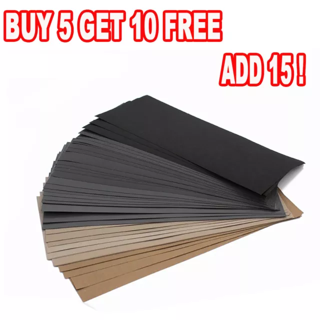 Wet & Dry Sand Paper Mixed Assorted Grit 2000-7000 Set FOR Car Paint Wood Metal