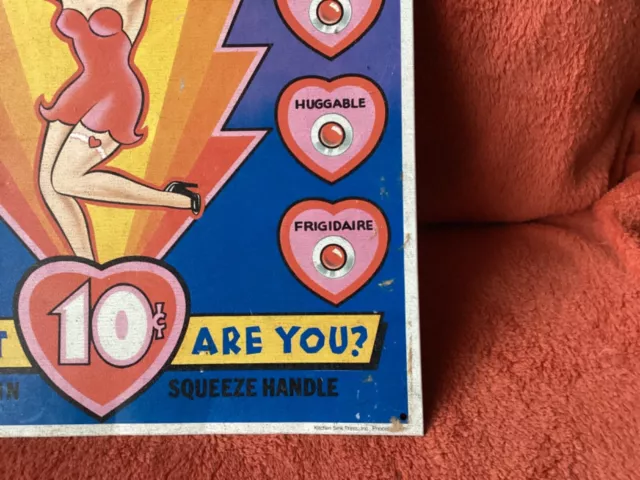 1991 Betty Boop’s Love Meter Metal Sign ~ How Hot Are You? 16" x 12 1/2" 3