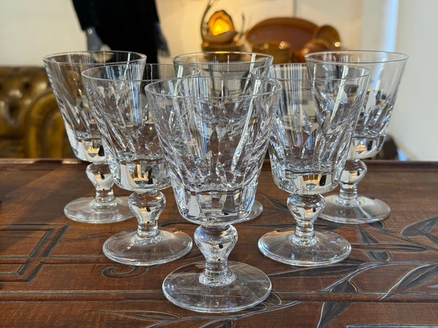 12 Glasses Water Model Lozère Carved Crystal Of Saint Louis
