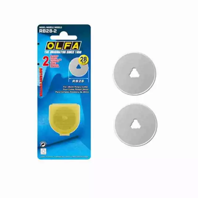 OLFA 28mm Replacement Straight Blades 2 Pack + Safety Case