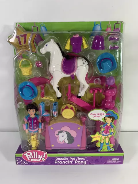 POLLY POCKET Dazzlin' Pet Show Prancin' Pony Play Set NIP NOS SEALED B7081