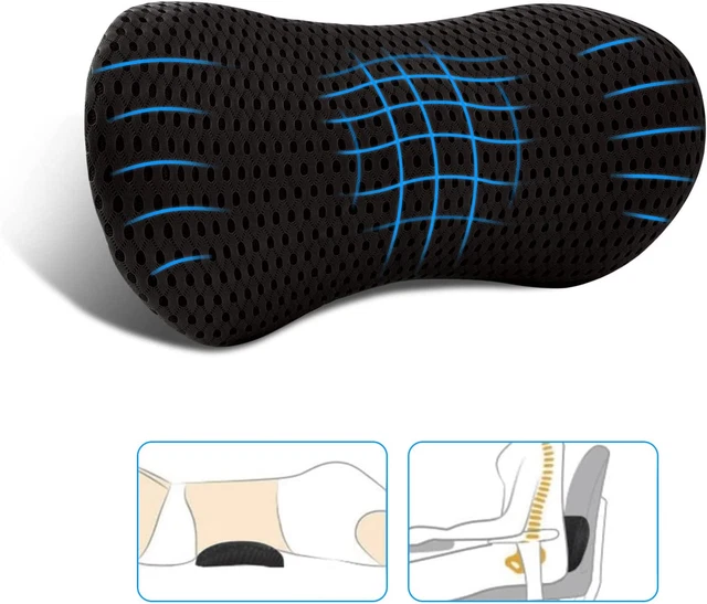 Lumbar Pillow, Memory Foam Lumbar Support Pillow for Office Chair and Car Seat,