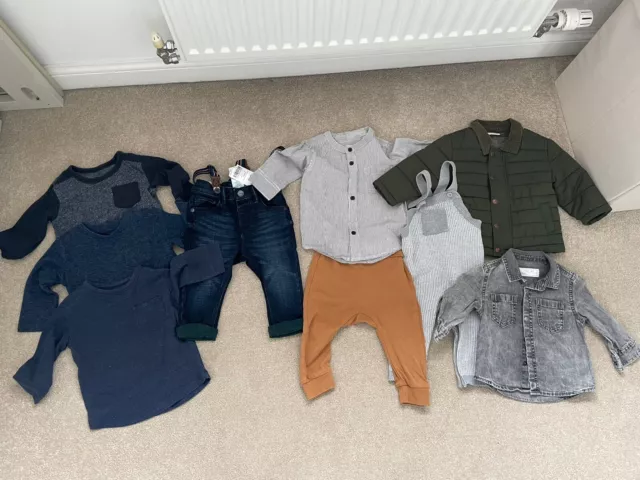 Boys Next 6-9 Month Boy Bundle. Tops, Jeans, Coat, Dungarees, Denim Jacket &more