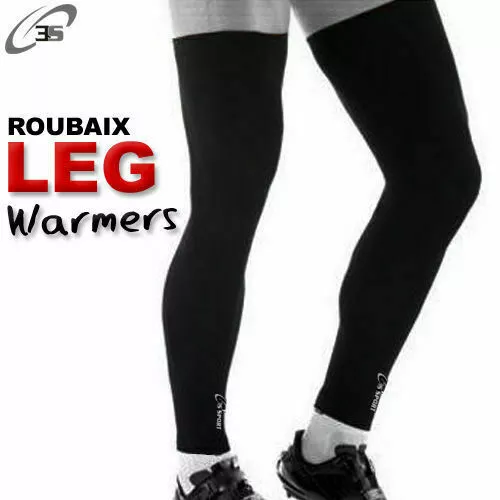 Cycling Cycle Leg Warmer Thermal Roubaix Winter Knee Running Warmers All Black