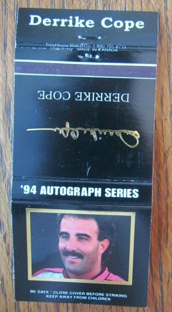 Nascar Racing Car Driver Derrike Cope Matchbook Cover Empty 1994 Matchcover -D4
