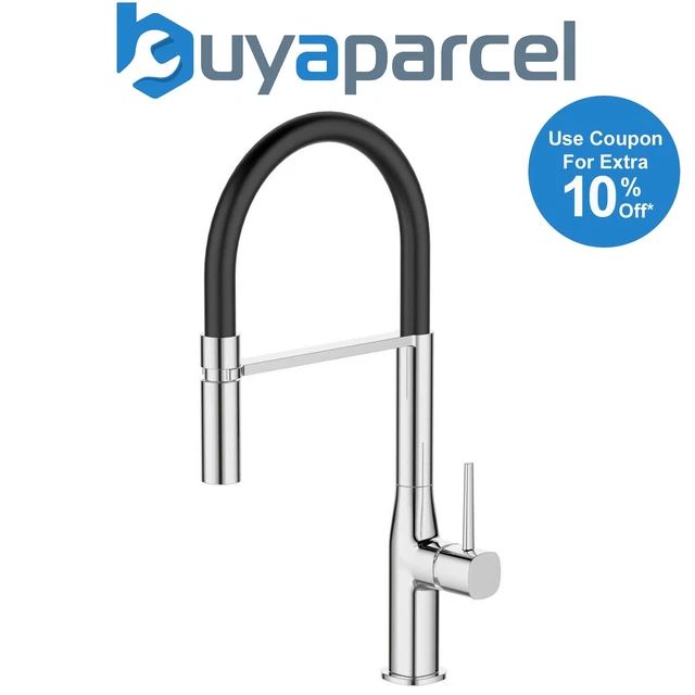 Schwarz Modern Monoblock Küchenmischer Wasserhahn Ausziehschlauch Spray Einzelhebel Chrom