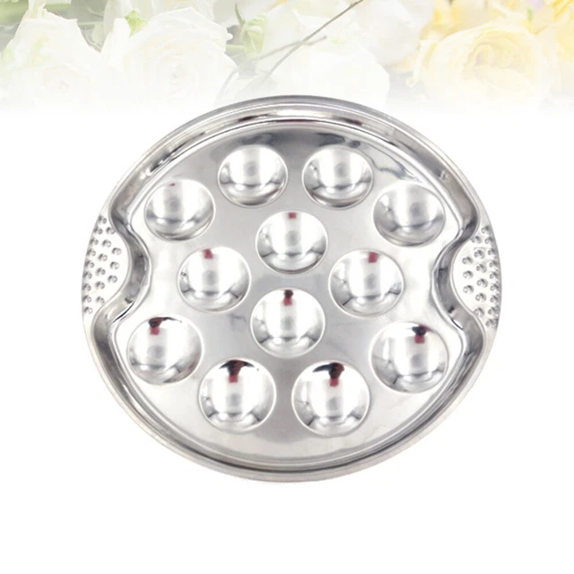 Sartén de ostras de acero inoxidable bandeja vintage utensilios de cocina plato
