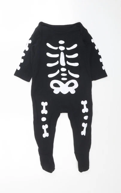 Fibbia George Baby nera geometrica cotone babygrow pezzo unico taglia 6-9 mesi - S