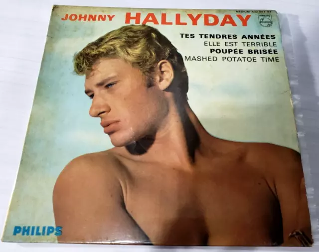 Johnny Hallyday ‎Tes Tendres Années 1963 ITALY PRESS 7" Vinyl Single GIGA RARE
