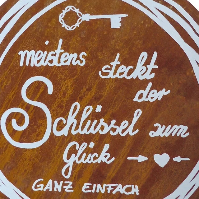 METALLSCHILD EDELROST ROST Spruchtafel Schild Spruch Schlüssel Glück